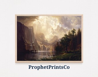 Among The Sierra By Albert Bierstadt Poster Print / 1800s Vintage Wall Art / Landscape Home Décor / Printable Wall Art / DIGITIAL DOWNLOAD