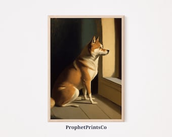 Shiba Inu Oil Painting Poster Print | Modern Dog Wall Art | Shiba Inu Lover Gift | Shiba Home Décor | Printable Wall Art | DIGITIAL DOWNLOAD