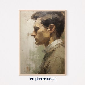 Vintage Man Portrait Oil Painting | Moody Wall Art | Victorian Wall Art | Farmhouse Art Home Décor | Printable Wall Art | Digital Download