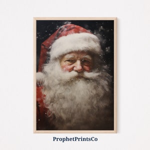 Santa Claus Print | Christmas Wall Decor | Rustic Wall Decor | Festive Holiday Home Decor | Holiday | Printable Wall Art | Digital Download
