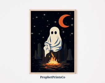 Ghost Painting Print | Spooky Wall Art | Halloween Printables | Dark Academia Halloween Home Décor | Printable Wall Art | Digital Download