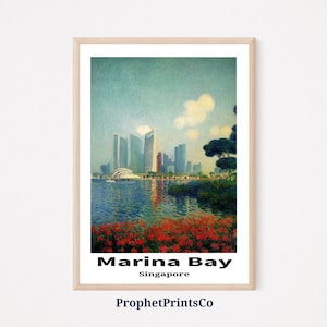 Singapore Skyline Poster Print | Marina Bay Wall Art | Travel Lover Gift | Singapore Art Home Décor | Printable Wall Art | DIGITIAL DOWNLOAD