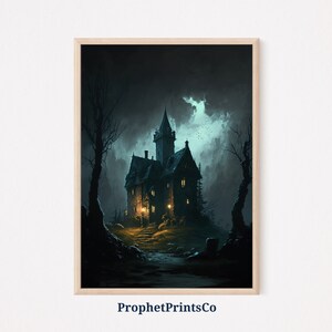 Dark Academia Landscape Poster Print | Moody Castle Wall Art | Painting | Vintage Gothic Home Décor | Printable Wall Art | DIGITIAL DOWNLOAD