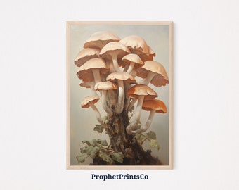 Aesthetic Mushroom Print | Autumn Print | Vintage Mushroom Poster | Cottagecore Decor | Fungi Art | Printable Wall Art | Digital Download