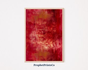 Abstract Red Poster Print | Ruby Red Wall Art | Red Painting Gift | Modern Contemporary Home Décor | Printable Wall Art | DIGITIAL DOWNLOAD