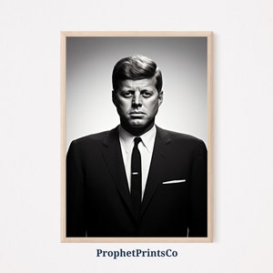 JFK Portrait Print Poster | President JFK Artwork | Kennedy Canvas Painting | JFK Photo Home Décor | Printable Wall Art | Digital Download