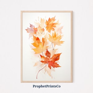 Autumn Leaf Watercolor Painting | Fall Leaf Watercolor | Fall Decor | Thanksgiving Art | Rustic Art | Printable Wall Art | Digital Download