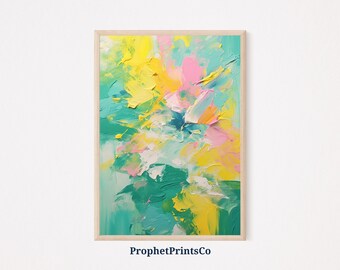 Lebendiges Abstraktes Ölgemälde Druck | Bunte Wandkunst | Zeitgenössische Kunst | Moderne Kunst Wohnkultur | Druckbare Wandkunst | Digitaler Download