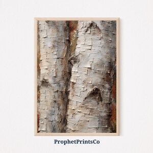 Tree Bark Oil Painting Print | Nature Wall Art | Birch Wood Wall Art | Tree Bark Texture Home Décor | Printable Wall Art | Digital Download