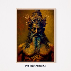 Lord Brahma Poster Print | Hindu God Wall Art | Lord Brahma Gift | Antique Brahma God Home Décor | Printable Wall Art | DIGITIAL DOWNLOAD