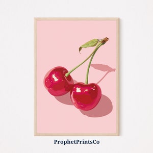 Girly &quot;Ma Cherie&quot; Cherry Poster Print | French Wall Art | Cute Gift | Bedroom Home Décor | Printable Wall Art | Digital Download