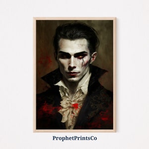 Vampire Painting Poster Print | Dark Academia Wall Art | Halloween Decor Gift | Gothic Home Décor | Printable Wall Art | Digital Download