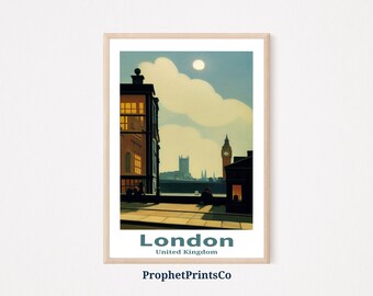 London Cityscape Poster Print / England Painting Wall Art / Travel Lover Gift / London Home Décor / Printable Wall Art / DIGITIAL DOWNLOAD