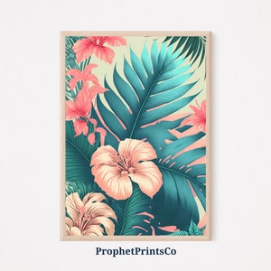 Hawaiian Abstract Poster Print | Tropical Hawaii Wall Art | Travel Gift | Beach House Home Décor | Printable Wall Art | DIGITIAL DOWNLOAD