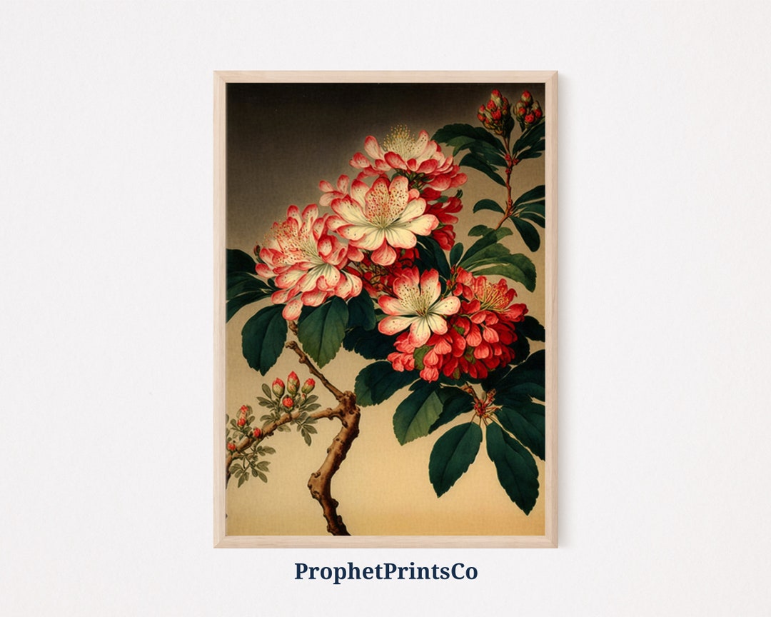 Japanese Flower Poster Print | Vintage Flower Wall Art | Flower Lover ...