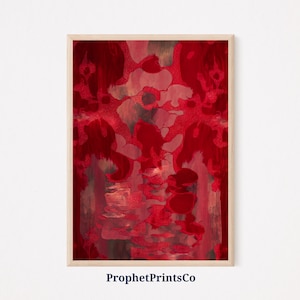 Abstract Red Poster Print | Ruby Red Wall Art | Red Painting Gift | Modern Contemporary Home Décor | Printable Wall Art | DIGITIAL DOWNLOAD