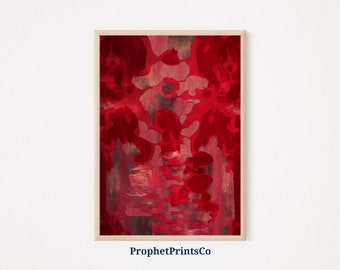 Abstract Red Poster Print | Ruby Red Wall Art | Red Painting Gift | Modern Contemporary Home Décor | Printable Wall Art | DIGITIAL DOWNLOAD