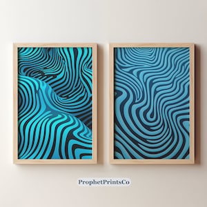 Lot de 2 oeuvres d'art murales abstraites bleu marine | Art mural minimaliste | Abstrait bleu | Impression minimaliste moderne | Téléchargement numérique | Art mural imprimable