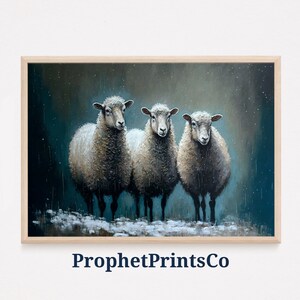 Sheep Painting Print | Original Farmhouse Wall Art | Gift For Sheep Lover | Farm Animal Home Décor | Printable Wall Art | DIGITIAL DOWNLOAD