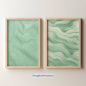 Set Of 2 Abstract Sage Green Print | Abstract Print Set Of 2 | Modern Abstract Poster | Gallery Wall | Digital Download | Printable Wall Art