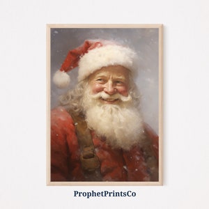Santa Claus Print | Christmas Wall Decor | Rustic Wall Decor | Festive Holiday Home Decor | Holiday | Printable Wall Art | Digital Download