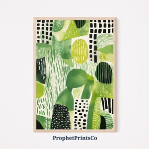 Boho Wall Art | Green Wall Art | Abstract Art Print | Green Abstract Wall Art | Line Rainbow Prints | Printable Wall Art | Digital Download