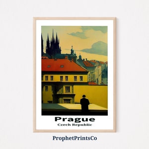 Impresión del póster del horizonte de Praga / Arte mural de Praga / Regalo para amantes de los viajes / Decoración del hogar de la ciudad de la República Checa / Arte mural imprimible / DESCARGA DIGITAL