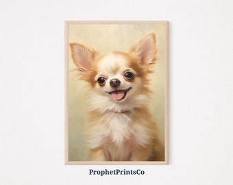 Chihuahua Painting | Chihuahua Mom Gift | Chihuahua Wall Art | Animal Wall Art | Chihuahua Lover Gift | Printable Decor | Digital Download