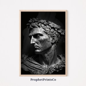 Julius Caesar Poster Print | Roman Emperor Wall Art | Ancient Rome Gift | Black And White Home Décor | Printable Wall Art | Digital Download