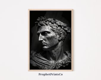 Julius Caesar Poster Print | Roman Emperor Wall Art | Ancient Rome Gift | Black And White Home Décor | Printable Wall Art | Digital Download