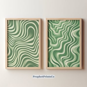 Set Of 2 Abstract Sage Green Print | Abstract Print Set Of 2 | Modern Abstract Poster | Gallery Wall | Digital Download | Printable Wall Art