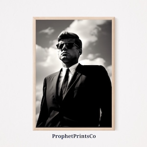 JFK Portrait Print Poster | President JFK Artwork | Kennedy Canvas Painting | JFK Photo Home Décor | Printable Wall Art | Digital Download