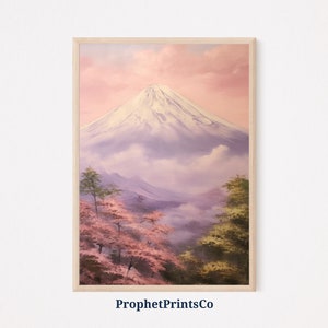 Soft Tonal Mount Fuji Oil Painting | Japanese Wall Art | Fuji Poster | Mount Fuji Japan Home Décor | Printable Wall Art | Digital Download