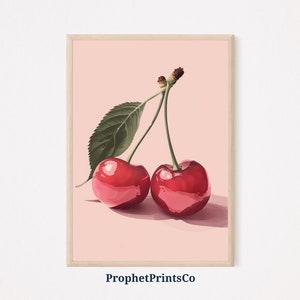 Girly &quot;Ma Cherie&quot; Cherry Poster Print | French Wall Art | Cute Gift | Bedroom Home Décor | Printable Wall Art | Digital Download