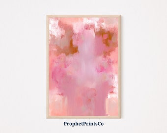 Impression d'affiche abstraite rose | Art mural contemporain | Cadeau d'amant rose | Décoration Boho Pastel Rose | Art mural imprimable | TÉLÉCHARGEMENT NUMÉRIQUE