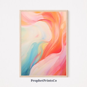 Neon Art Print | Contempoary Art | Instant Art Print | Geometric Wall Art Neon | Abstract Painting | Printable Wall Art | Digital Download