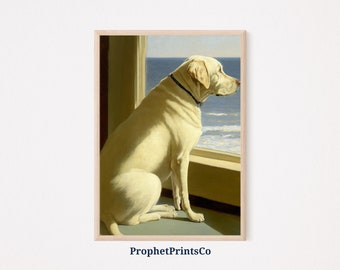 Yellow Lab Oil Painting Poster Print / Modern Dog Wall Art / Regalo per gli amanti dei cani / Pet Home Décor / Printable Wall Art / DIGITIAL DOWNLOAD