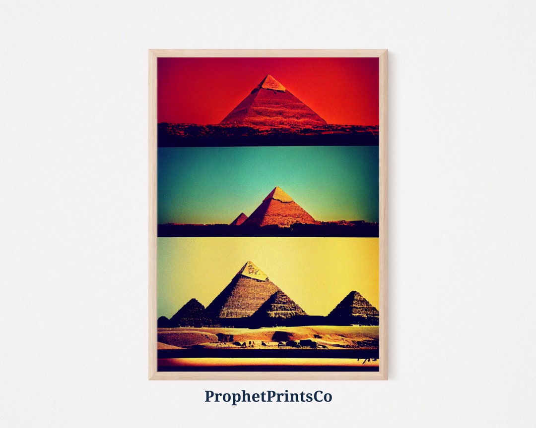 DIGITIAL DOWNLOAD Pyramids of Giza Poster Print | Egypt Wall Art ...