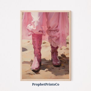 Girly Western Wall Art | Girly Apartment Decor | Retro Print | Pink Cowgirl Poster | Trendy Wall Art | Printable Wall Art | Digital Download