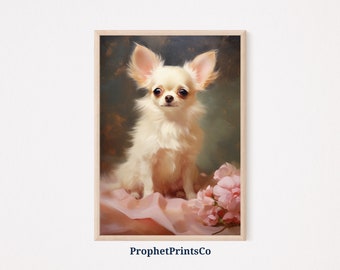 Chihuahua Painting | Chihuahua Mom Gift | Chihuahua Wall Art | Animal Wall Art | Chihuahua Lover Gift | Printable Decor | Digital Download