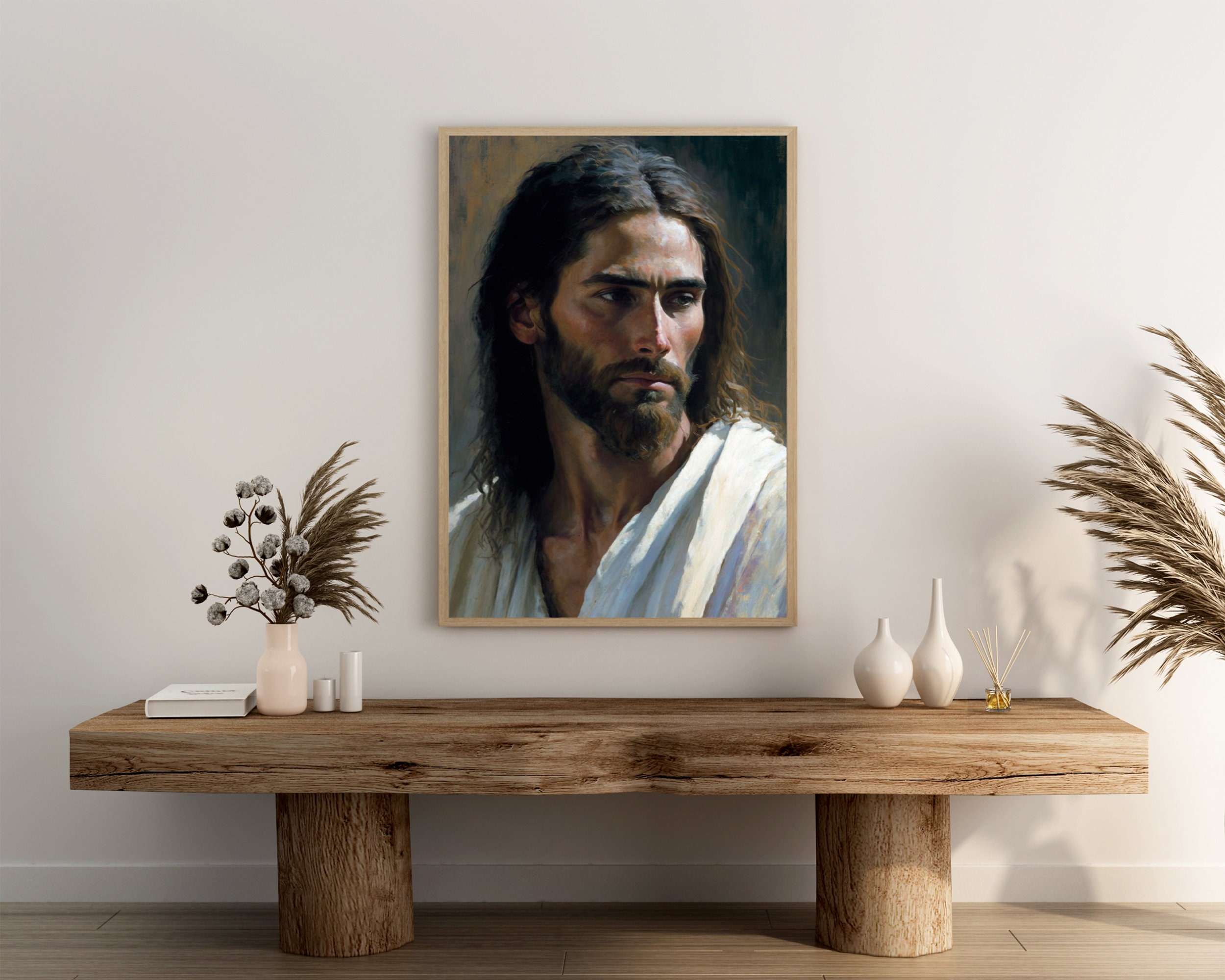 Jesus Christ Poster Print Farmhouse Wall Art Christian Religious Gift