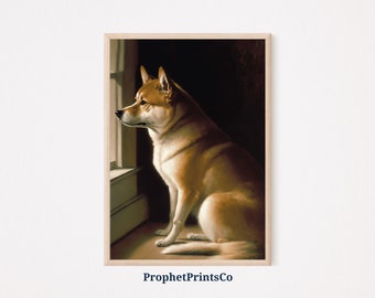 Shiba Inu Oil Painting Poster Print | Modern Dog Wall Art | Shiba Inu Lover Gift | Shiba Home Décor | Printable Wall Art | DIGITIAL DOWNLOAD
