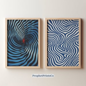 Lot de 2 oeuvres d'art murales abstraites bleu marine | Art mural minimaliste | Abstrait bleu | Impression minimaliste moderne | Téléchargement numérique | Art mural imprimable