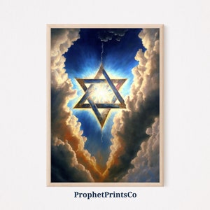 Stampa di poster vintage ebraici / Star Of David Wall Art / Hanukkah Gift / Modern Hebrew Home Decor / Printable Wall Art / DIGITIAL DOWNLOAD