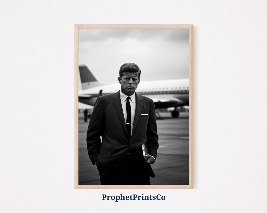 JFK Portrait Print Poster | President JFK Artwork | Kennedy Canvas ...
