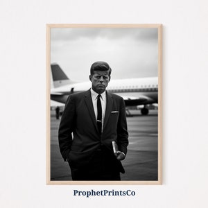 JFK Portrait Print Poster | President JFK Artwork | Kennedy Canvas Painting | JFK Photo Home Décor | Printable Wall Art | Digital Download