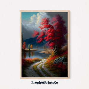 Autumn Landscape Poster Print | Moody Vintage Wall Art | Nature Lover Gift | Farmhouse Home Décor | Printable Wall Art | DIGITIAL DOWNLOAD