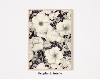 Floral Pattern Art Print | Botanical Wall Art | Vintage Floral Print | Flower Market Home Décor | Printable Wall Art | Digital Download