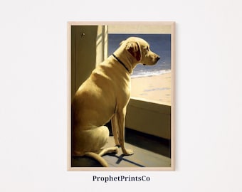 Yellow Lab Oil Painting Poster Print | Modern Dog Wall Art | Gift For Dog Lover | Pet Home Décor | Printable Wall Art | DIGITIAL DOWNLOAD