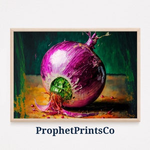 Purple Onion Poster Print | Retro Kitchen Wall Art | Onion Lover Gift | Modern Vegetable Home Décor | Printable Wall Art | DIGITIAL DOWNLOAD
